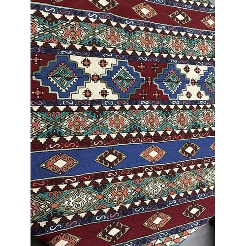 48A - Carpets/Hangings: Late 19th/early 20th cent. Possibly Ottoman multicoloured ground, two thin borders... 