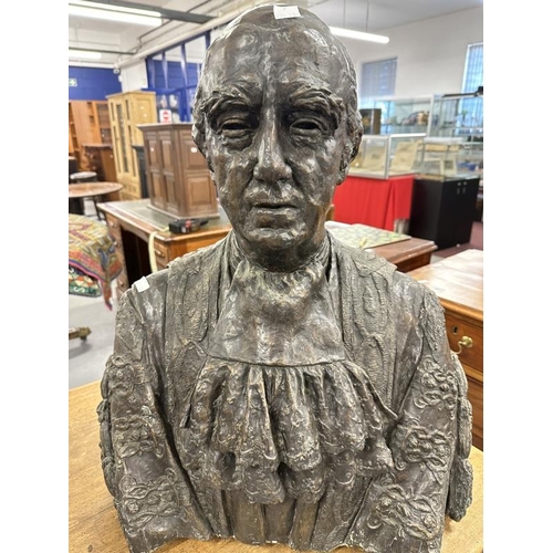 57 - Sculpture: Fredda Brilliant (1903-1999) plaster maquette of a distinguished gentleman, signed on re... 