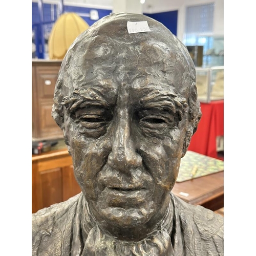 57 - Sculpture: Fredda Brilliant (1903-1999) plaster maquette of a distinguished gentleman, signed on re... 