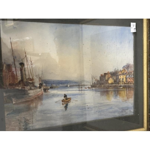 84 - 19th cent. & later watercolours, pastel, prints and reverse glass works. (5)