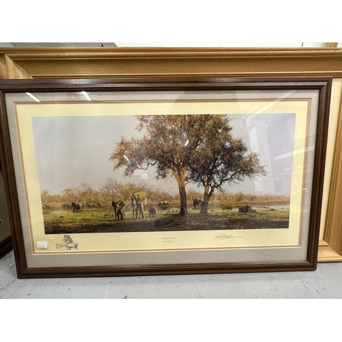 89 - David Shepherd Signed Limited Edition Prints: Luangwa Evening 485/1500. 28ins. x 15ins; Evening of T... 