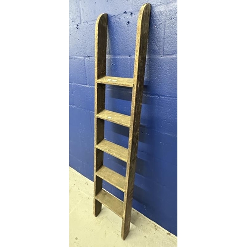 134 - R.M.S. OLYMPIC: A rare original set of pitch pine crew bunk bed ladders removed from R.M.S. Olympic ... 