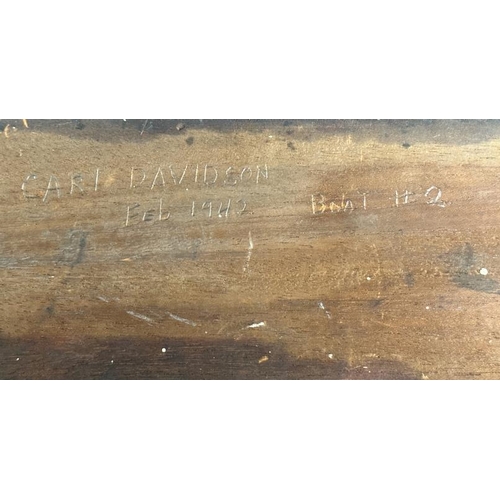 145 - S.S. NORMANDIE: Extremely rare lifeboat nameplate bearing signs of significant exposure to smoke and... 