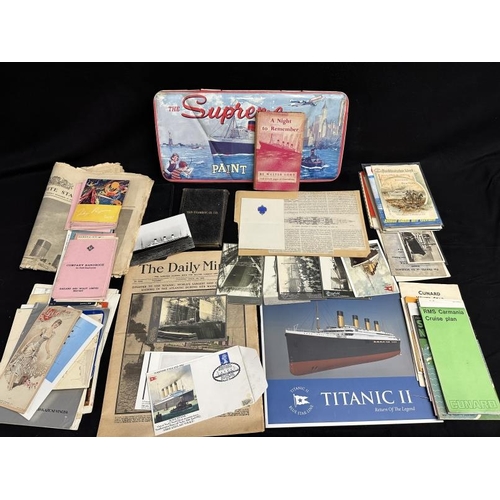 16 - OCEAN LINER: Mixed collection of printed ephemera to include Cunard, Harland and Wolff, Queen Mary, ... 