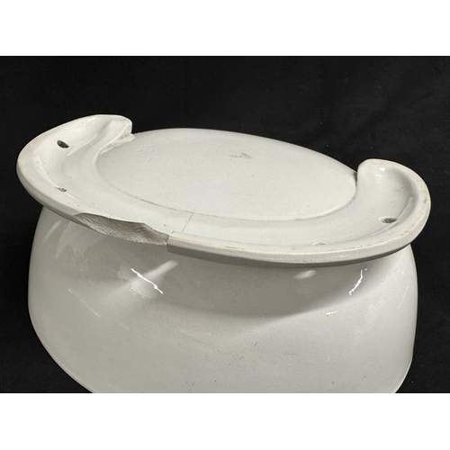 168 - R.M.S. OLYMPIC: Original Second-Class ceramic fold-away sink, from a cabin vanity unit. White porcel... 