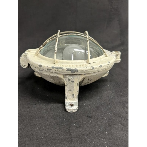 171 - R.M.S. OLYMPIC: Original 1911 R.M.S. Olympic cast-metal deck light, complete with original glass and... 