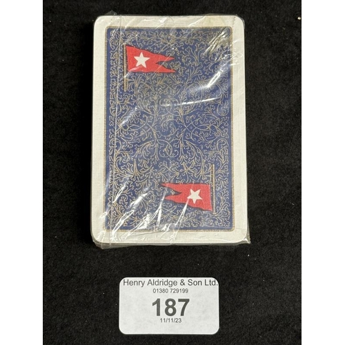 187 - WHITE STAR LINE: Sealed set of playing cards in original cellophane wrapper.