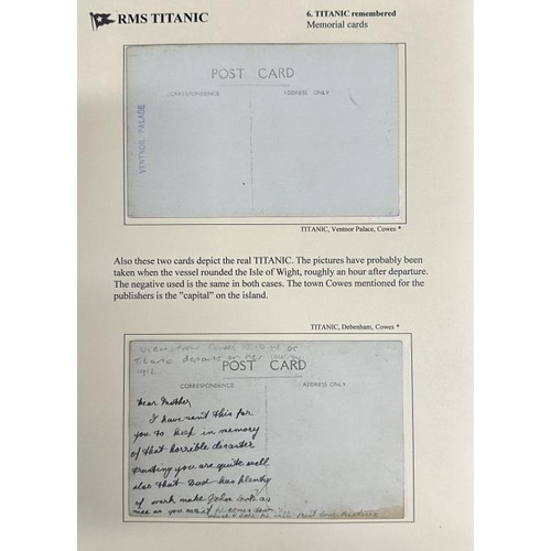 245 - R.M.S. TITANIC: Rare pair of Debenhem of Cowes post-disaster postcards, one stamped Ventnor Palace C... 