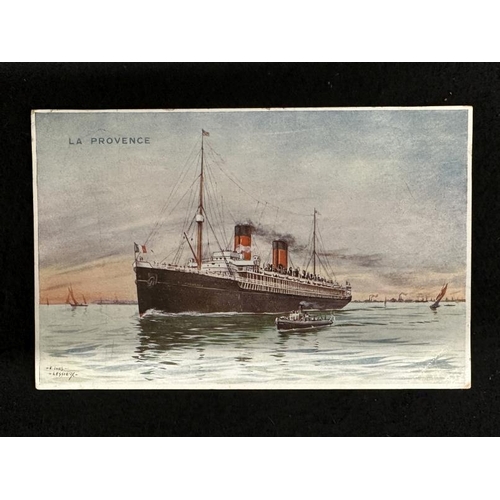 265 - R.M.S. TITANIC: An extremely rare onboard postcard La Provence, the French liner which was the first... 