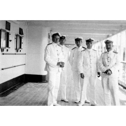 269 - WHITE STAR LINE: Rare original photograph of Titanic officers Charles Herbert Lightoller and Joseph ... 