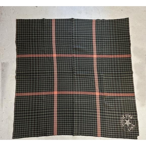 275 - R.M.S. TITANIC: First-Class White Star Line tartan deck blanket from R.M.S. Titanic recovered from a... 