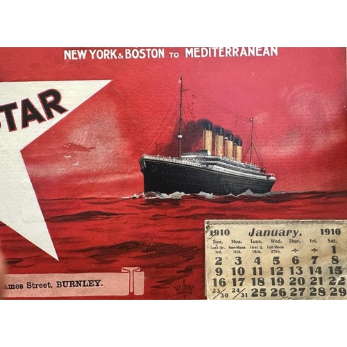 287 - R.M.S. TITANIC: An extremely rare agents' White Star Line advertising Calendar for Olympic and Titan... 