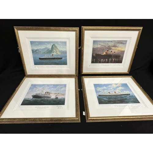 41 - R.M.S. TITANIC: Simon Fisher limited edition print signed by the artist and Titanic survivors Millvi... 