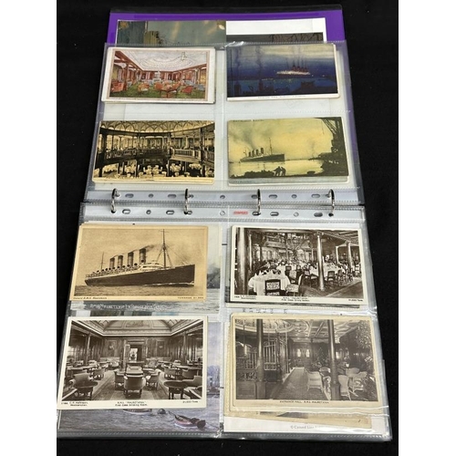 49 - OCEAN LINER: Private collection of photographs and postcards contained within an album. Some rare pe... 