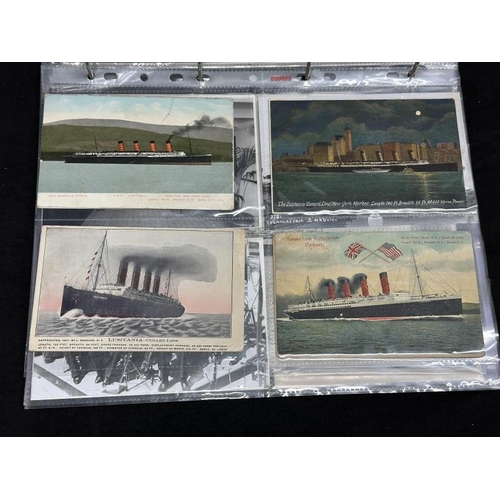 50 - OCEAN LINER: Private collection of postcards and photographs relating to liners such as Lusitania, L... 