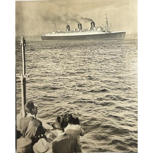 52 - OCEAN LINER: Archive collection of photographs relating to Queen Mary mostly showing her exterior an... 