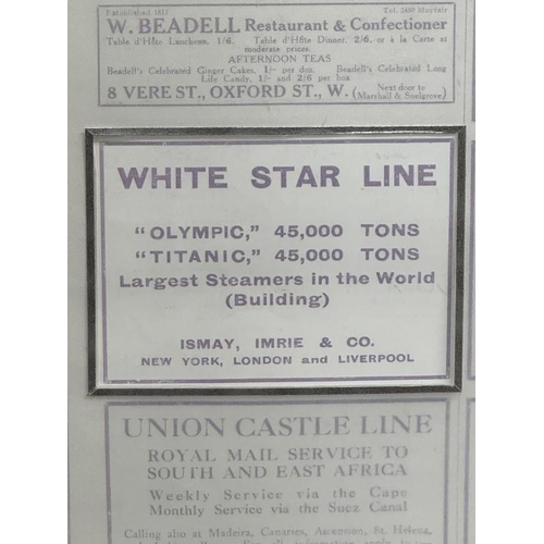 61 - WHITE STAR LINE: Original advertisement for Olympic, White Star Line luggage label, Cunard White Sta... 