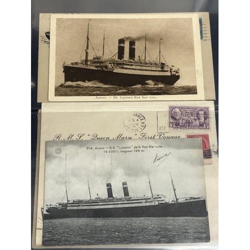 75 - OCEAN LINER: Mixed liner ephemera to include: Queen Mary cover posted on her maiden voyage, Lapland ... 