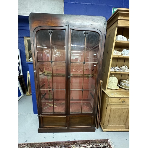 10 - Late 18th/early 19th cent. Mahogany glazed bookcase, two glazed doors with original glass and mahoga... 