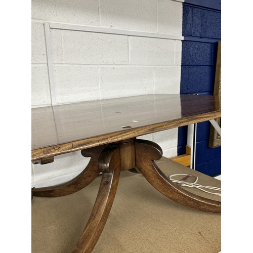 16 - 19th cent. Mahogany breakfast table converted to a coffee table on four supports. Plus a 19th cent. ... 