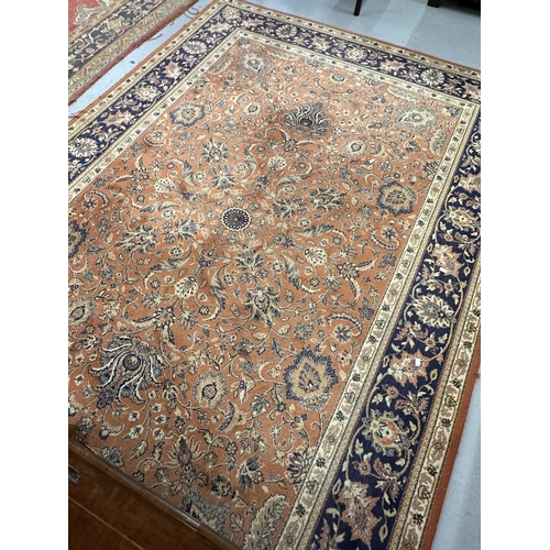 41 - Rugs/Carpets: 20th cent. Khali rug, salmon and blue ground. Approx. 118ins. x 79ins.