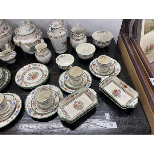 47 - Copeland Spode 'Chinese Rose' tea service comprising plates (6½ins) x 13, coffee cups x 10, saucers ... 