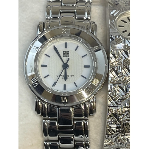 563 - Watches: Ladies Givenchy with round dial and a Carevelle with an oval dial. (2)