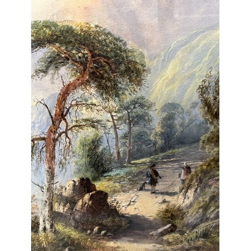 181 - Aaron Penley (1807 - 1870) Aaron Penley (1807 - 1870): Lakeside scene with mountains beyond. 36ins. ... 