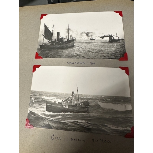 213 - Photography: Six photograph albums containing photographs and postcards of trawlers around the Briti... 