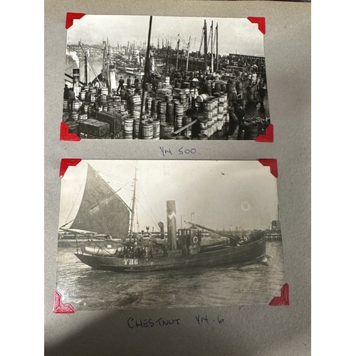 213 - Photography: Six photograph albums containing photographs and postcards of trawlers around the Briti... 