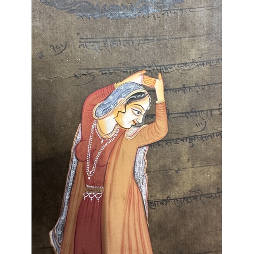 225 - Indian Art: Early 20th cent. Female dancer, Mughal Miniature on paper. 8½ins. x 13½ins.