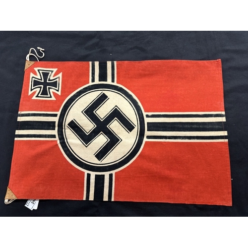 240 - Military: Third Reich battle flag stamped to the border Berlin 1943, size 33½ins. x 59ins. and Navy ... 