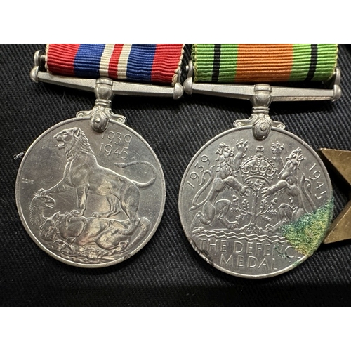 247 - Medals: WWII group France, Germany group of four to Harold Leslie Roberts-Phare RAF badge and white ... 