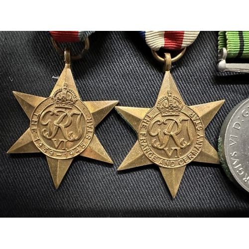 247 - Medals: WWII group France, Germany group of four to Harold Leslie Roberts-Phare RAF badge and white ... 