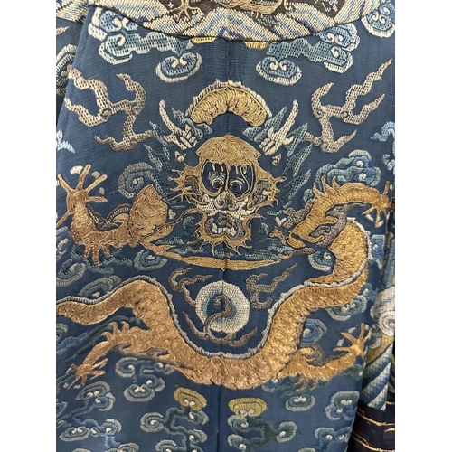 286 - Chinese Textiles: Early 20th cent. Chinese hand-embroidered silk robes including one large Dragon ro... 