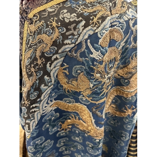 286 - Chinese Textiles: Early 20th cent. Chinese hand-embroidered silk robes including one large Dragon ro... 