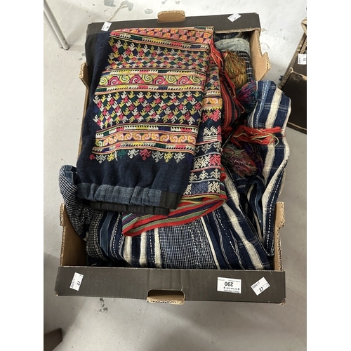 290 - Textiles: 20th cent. Good mixed group of African hand-embroidered and dyed textiles including wraps,... 