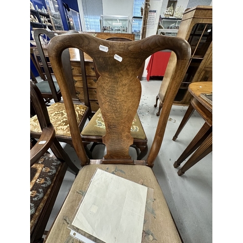 71 - Furniture: / Furniture: 18th cent. Harlequin walnut and mahogany set of four dining chairs including... 