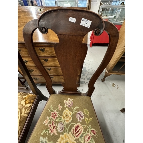 71 - Furniture: / Furniture: 18th cent. Harlequin walnut and mahogany set of four dining chairs including... 