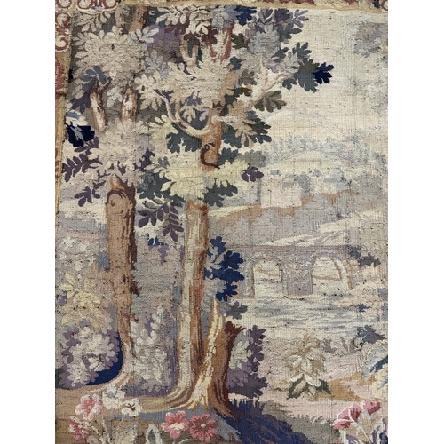 90 - Wall Hangings: 19th cent. Aubusson-style North European wall hanging depicting a classical scene. 7f... 