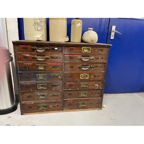 3 - 20th cent. Furniture: Mahogany specimen chest of fourteen drawers with replacement handles. 36ins. x... 