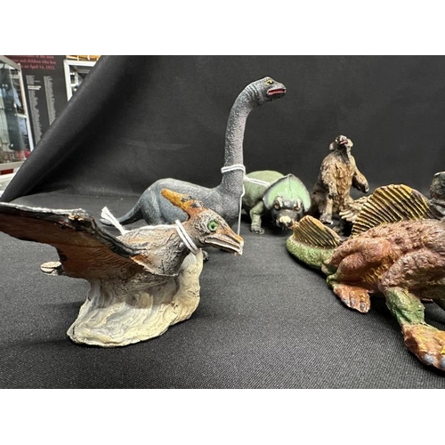 366 - Toys & Games: 1950s Chialu Italy composite dinosaurs and prehistoric animals including Giant Moa Bir... 