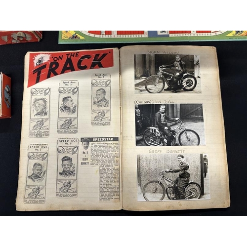 368 - Social History: 1949 Speed Way Scrapbook cuttings, programmes, including England v Australia 1949, B... 