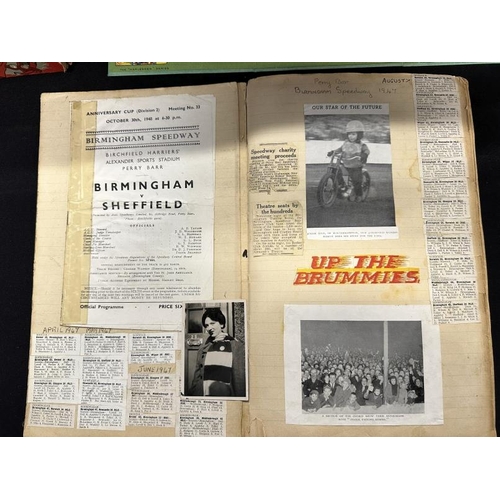 368 - Social History: 1949 Speed Way Scrapbook cuttings, programmes, including England v Australia 1949, B... 