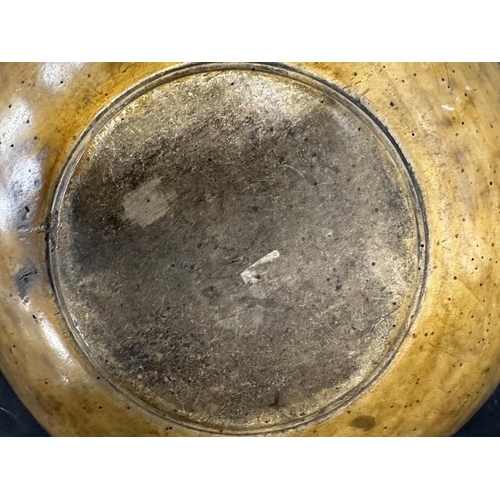 406 - 18th cent. Rustic: Treen large fruitwood serving bowl of good colour and patina. 16ins.