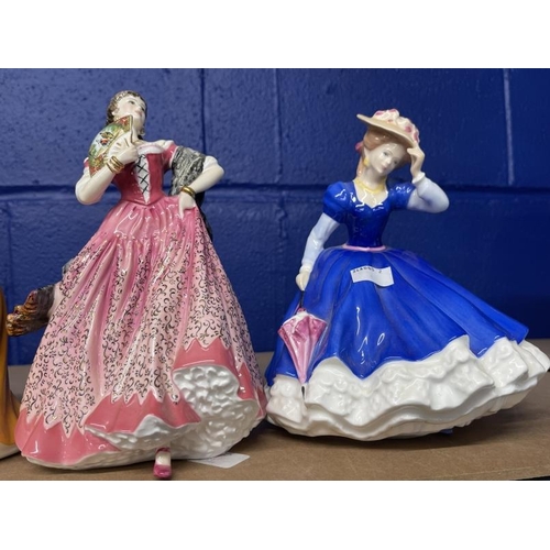 489 - 20th cent. Figurines: Royal Doulton Mary HN3375, Kirsty HN2381, Alexandra HN3286, Fair Lady HN2832, ... 