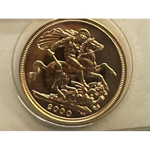 606 - Coins: Gold UK Sovereign QEII 2000 B.U.