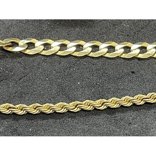 632 - Jewellery: 9ct gold rope twist chain together with a 9ct gold curb link chain, earrings and other 9c... 