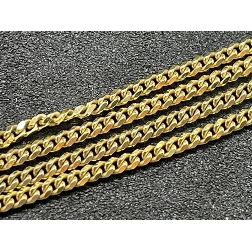 676 - Hallmarked Jewellery: 14ct gold 24ins curb link chain, import stamp. Weight 6.5g.