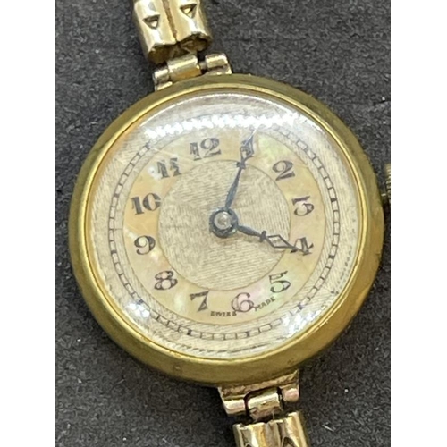 694 - Watches: 9ct gold ladies watch, plated strap together with a Thomas Russel gold plated full Hunter p... 